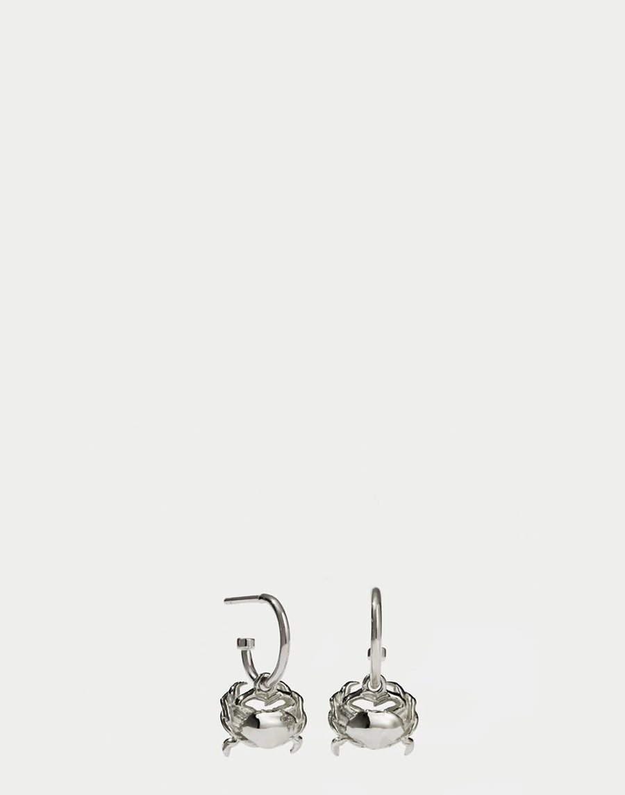 Sterling Silver Crab Hoop Earrings