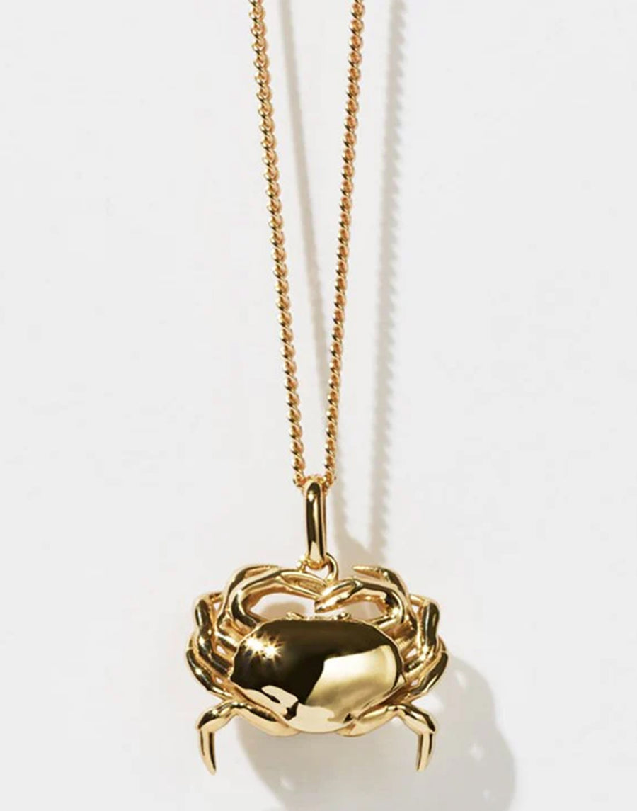 Gold Plated Crab Charm Necklace