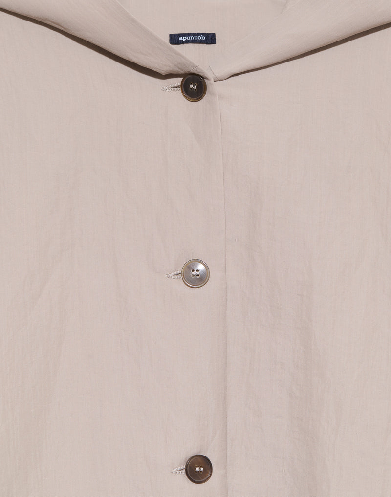 Sand Virgin Wool Polyester Blend Coat