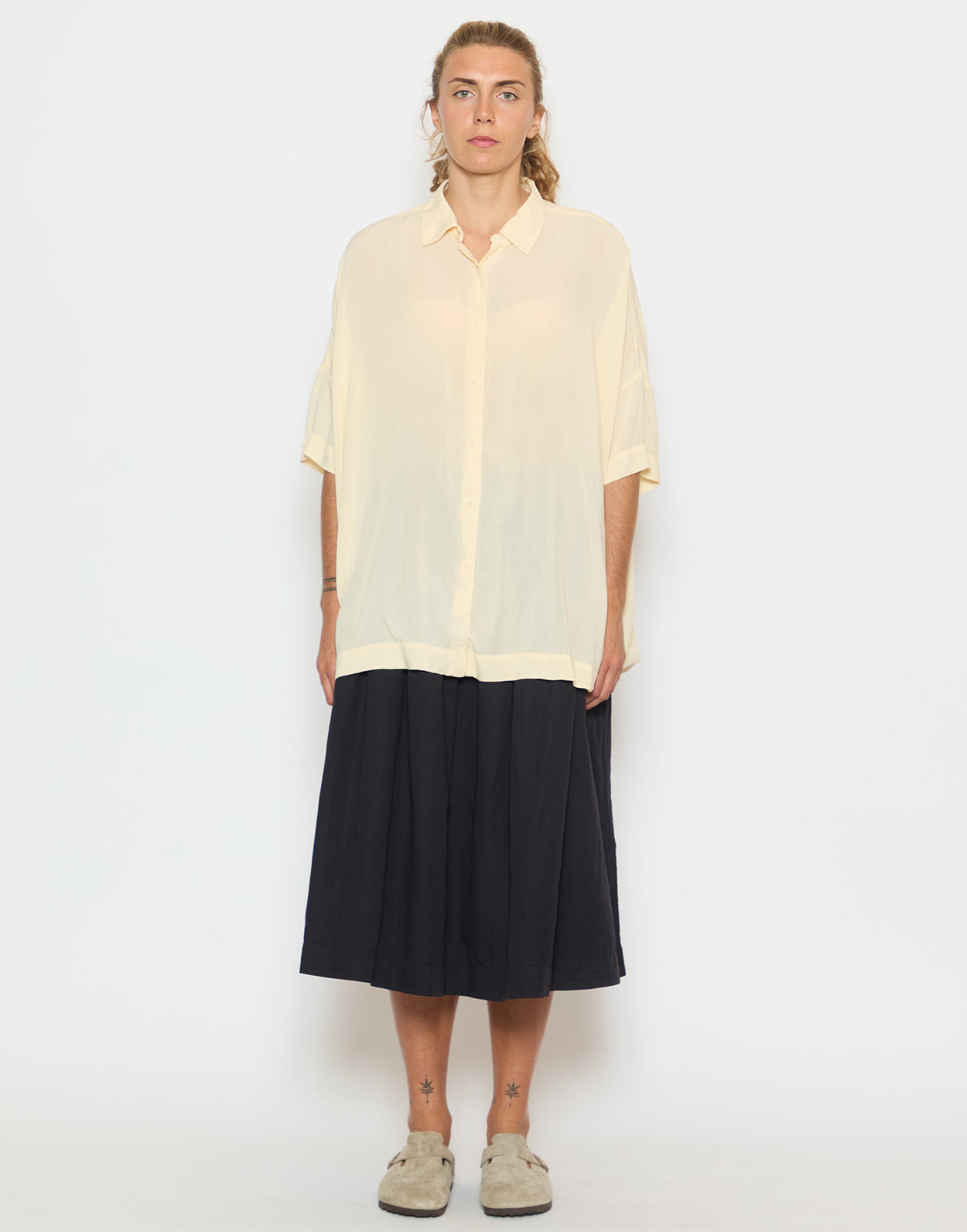 Cream Viscose Square Shirt