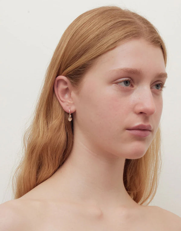 Sterling Silver Dice Signature Hoop Earrings