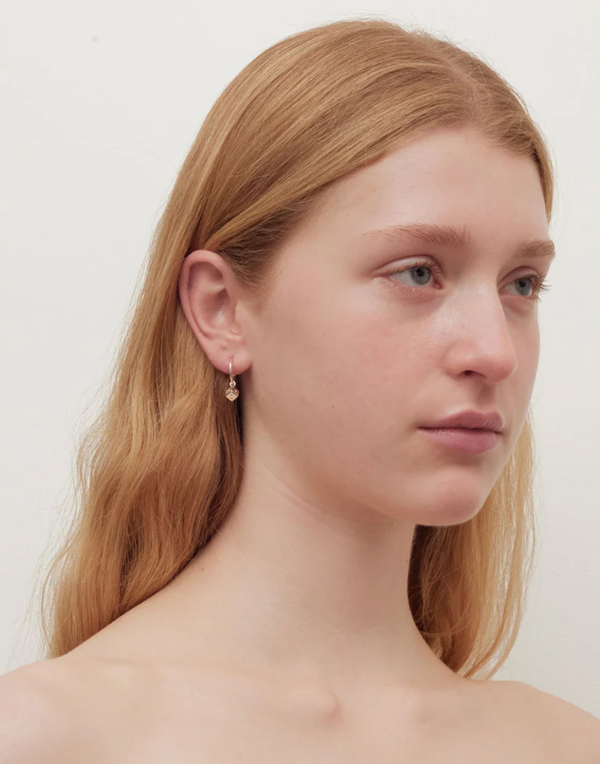 Gold Plated Dice Signature Hoop Earrings