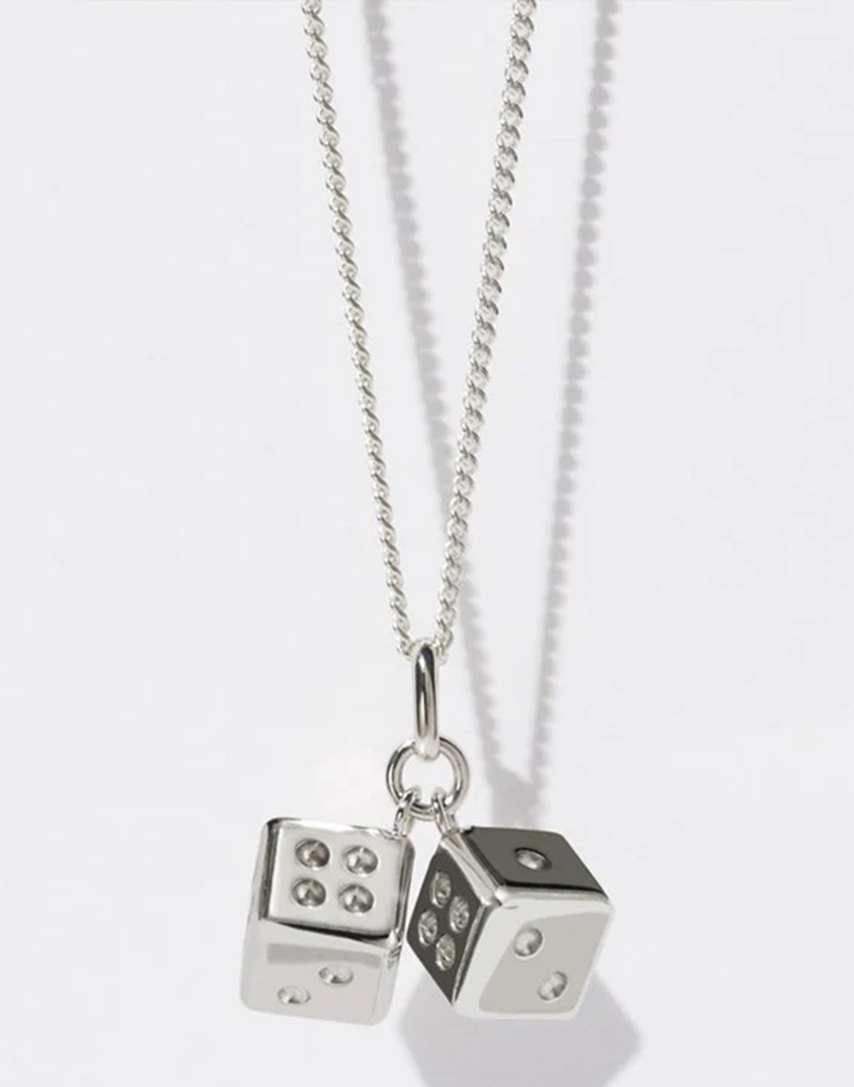 Sterling Silver Dice Charm Necklace