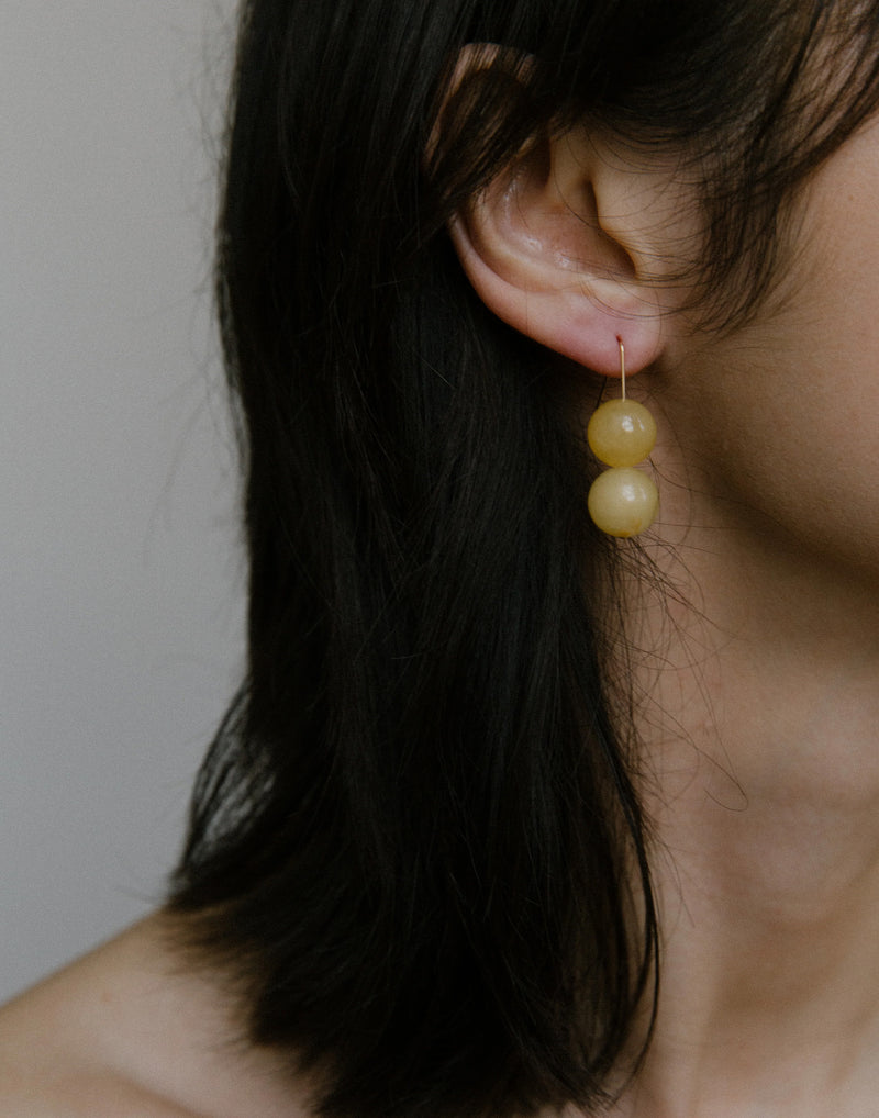 Yellow Calcite & Gold Daphne Earrings