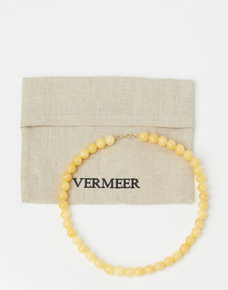 Yellow Calcite & Gold Daphne Necklace
