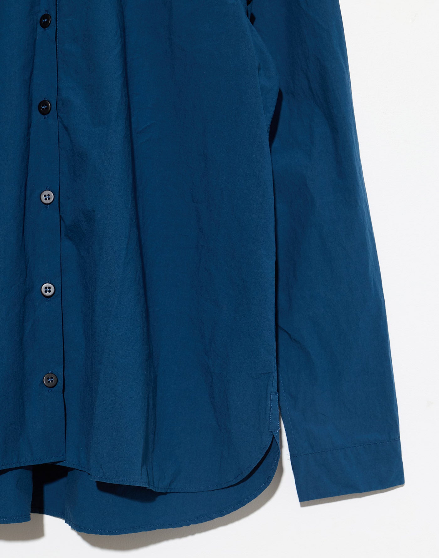 Deep Blue Cotton Loose Tyrol Shirt