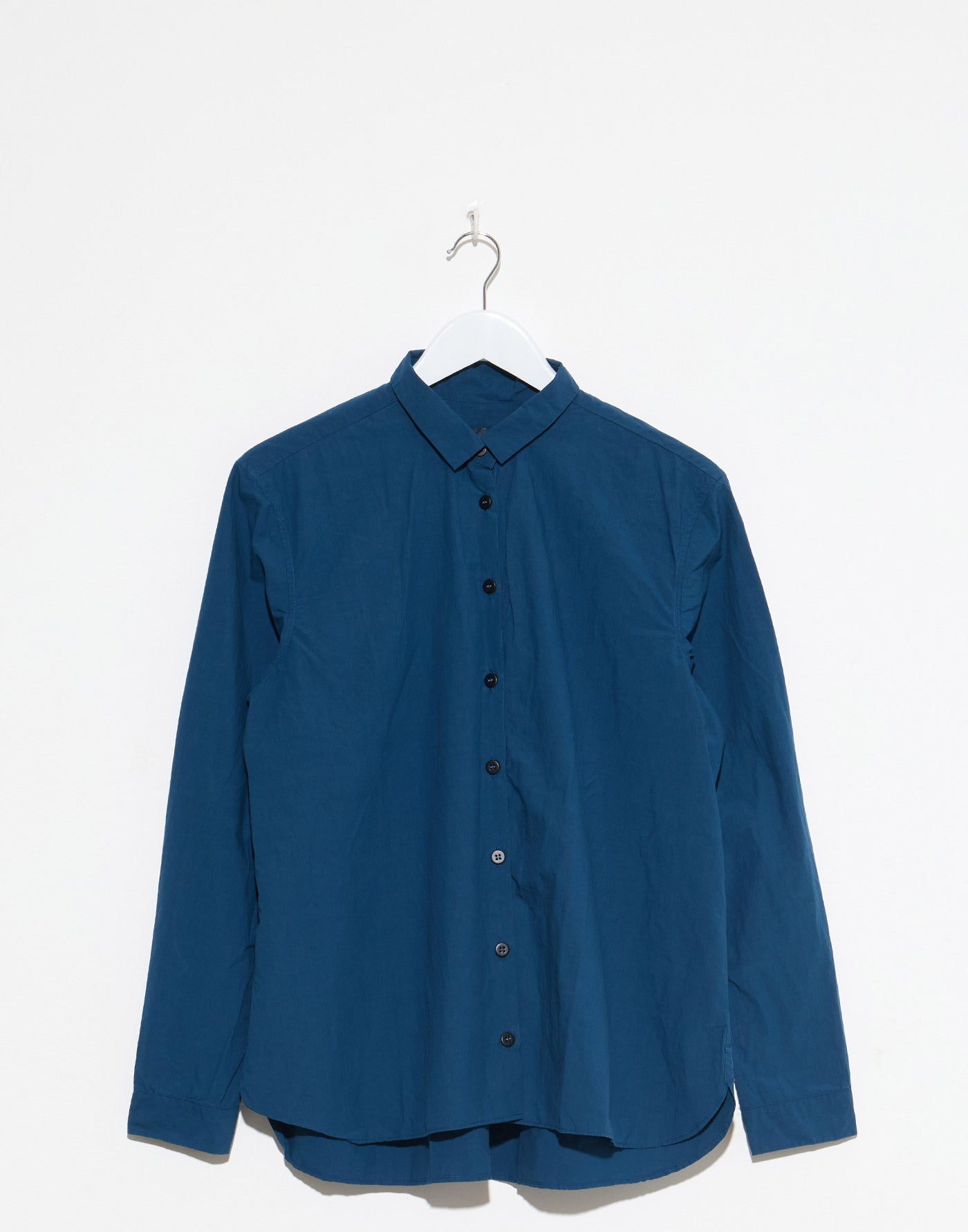 Deep Blue Cotton Loose Tyrol Shirt