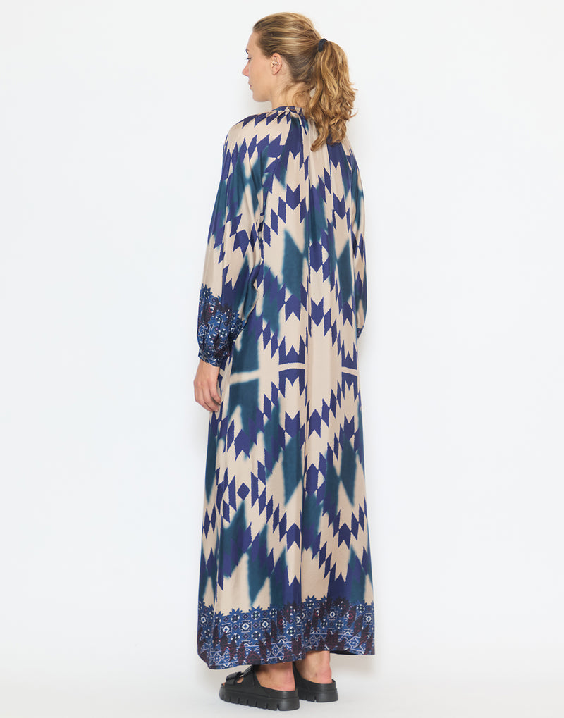Geometric Print Silk Dress