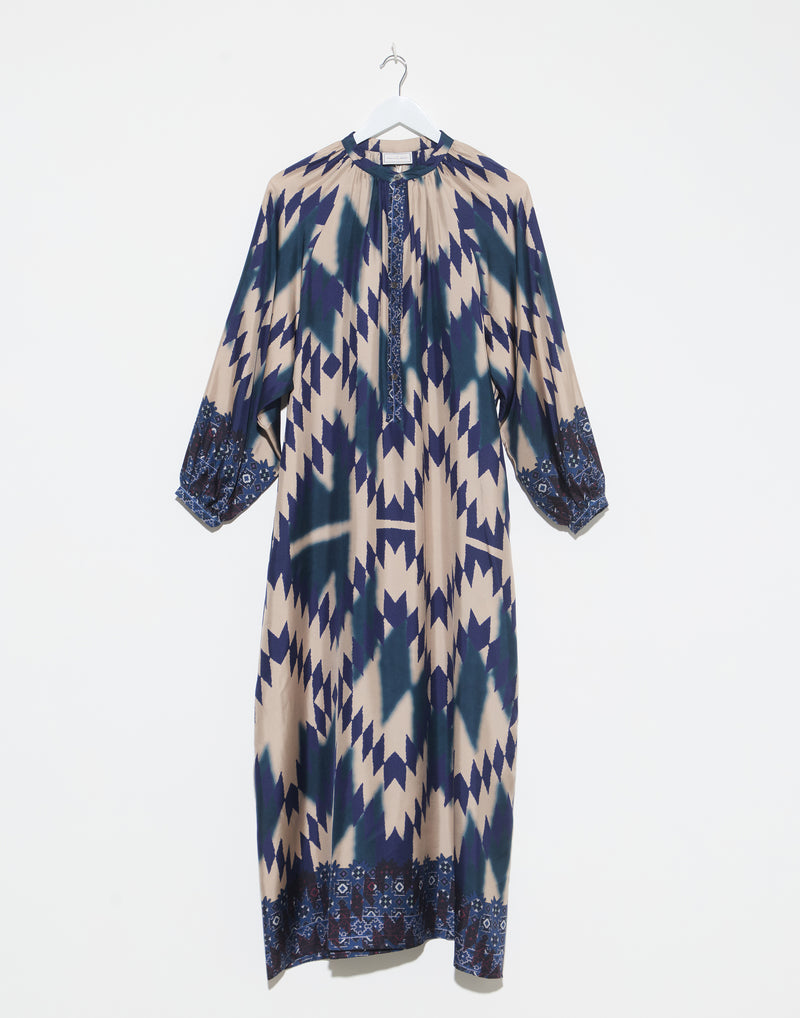 Geometric Print Silk Dress