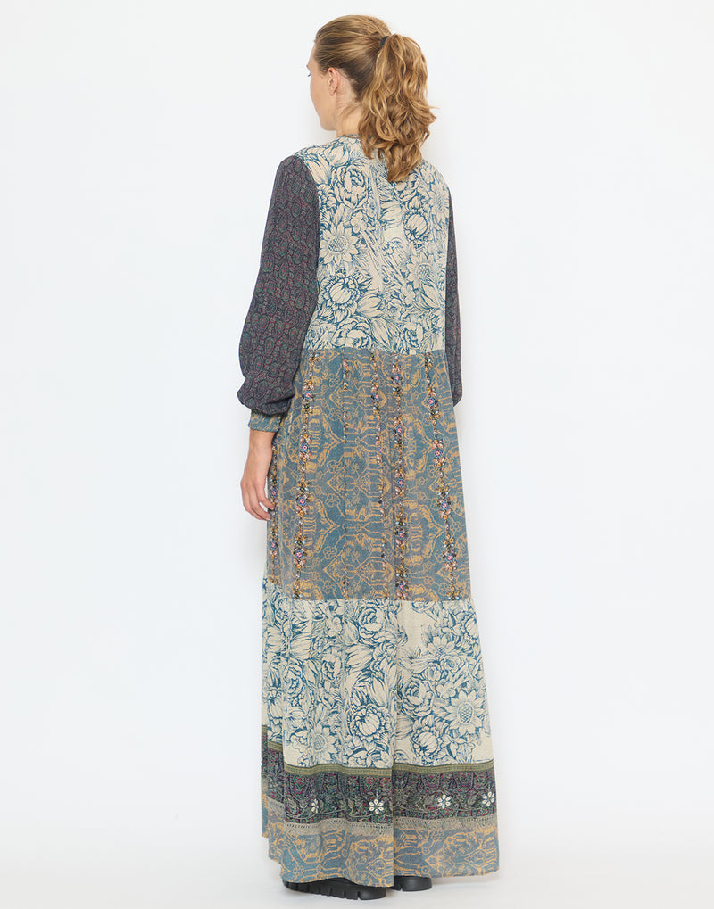 Floral Tapestry Silk Dress