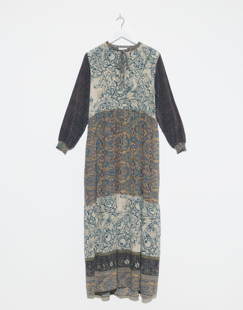 Floral Tapestry Silk Dress