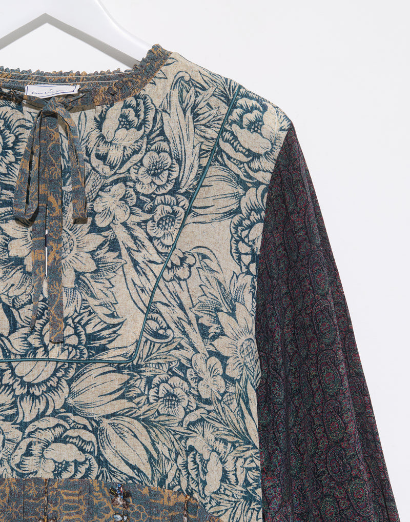 Floral Tapestry Silk Dress