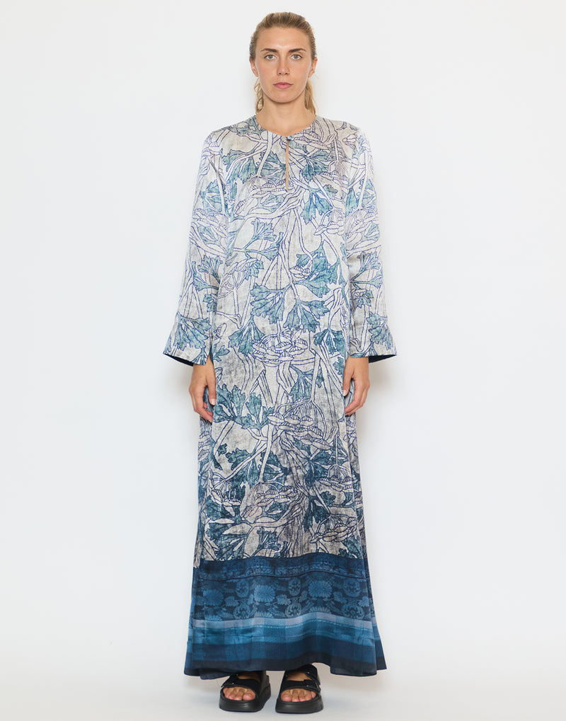 Blue Ombre Silk Dress