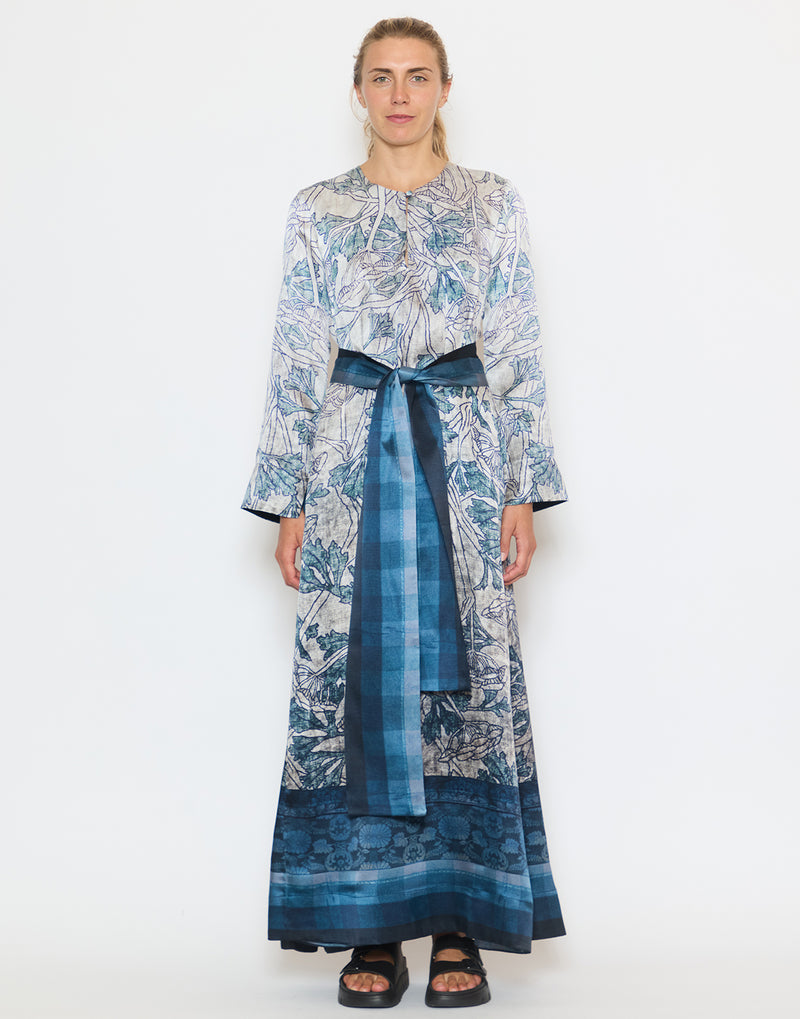 Blue Ombre Silk Dress