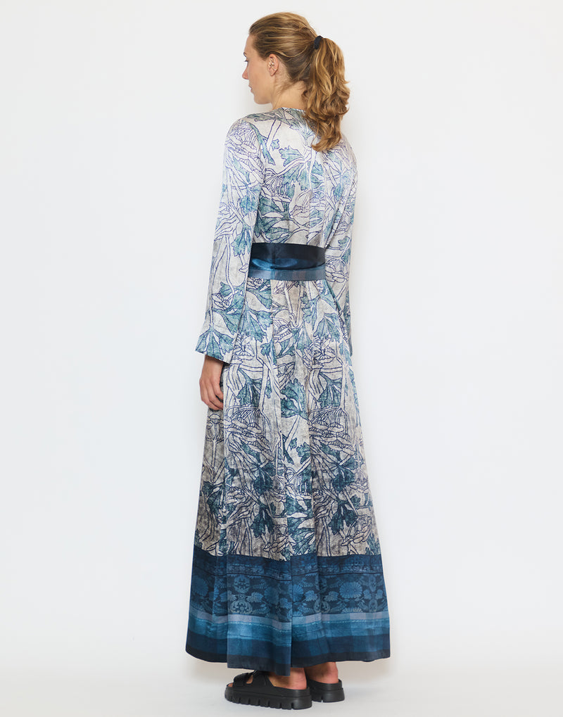 Blue Ombre Silk Dress