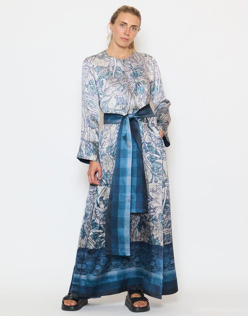 Blue Ombre Silk Dress