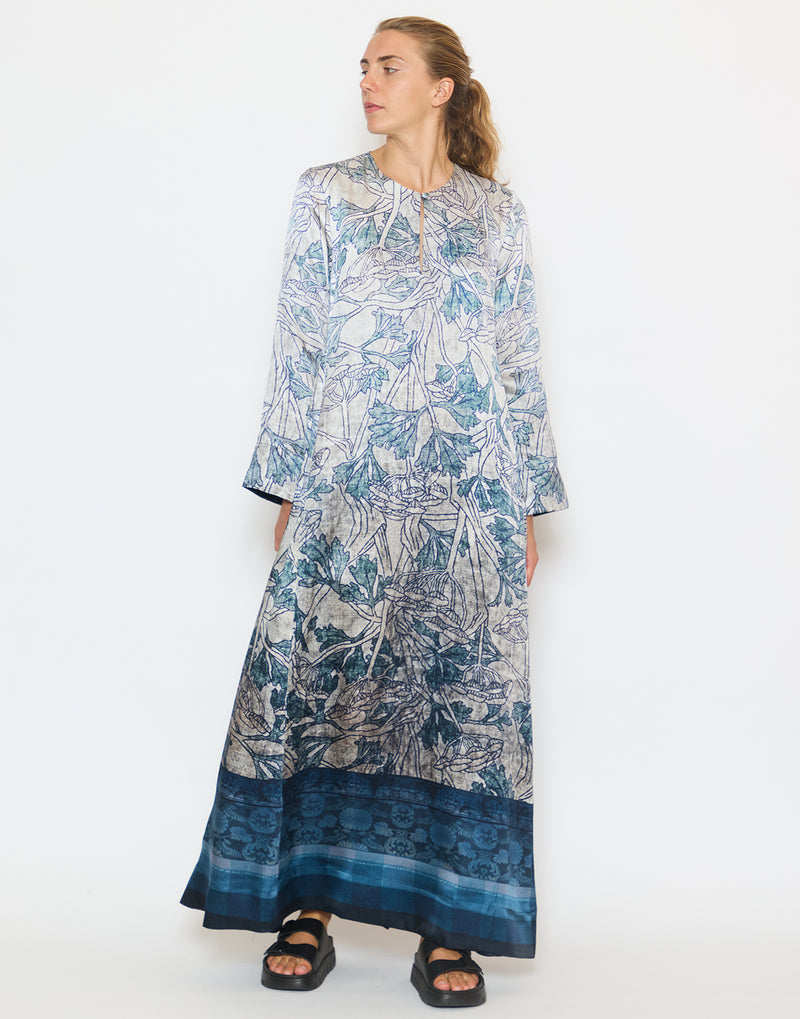Blue Ombre Silk Dress