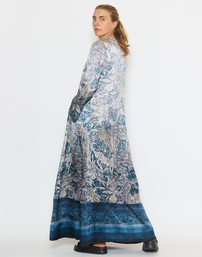 Blue Ombre Silk Dress