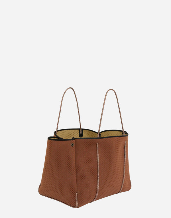 Saddle & Washed Gold Dual Tone Escape Tote