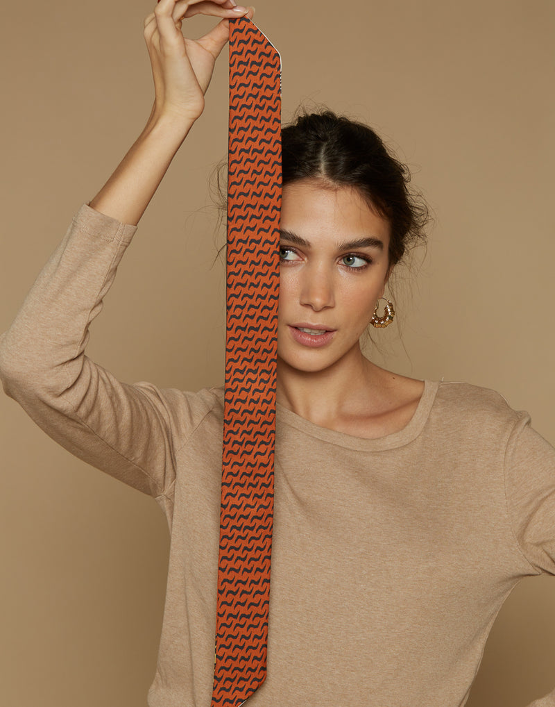 Orange Mantra Silk Tie