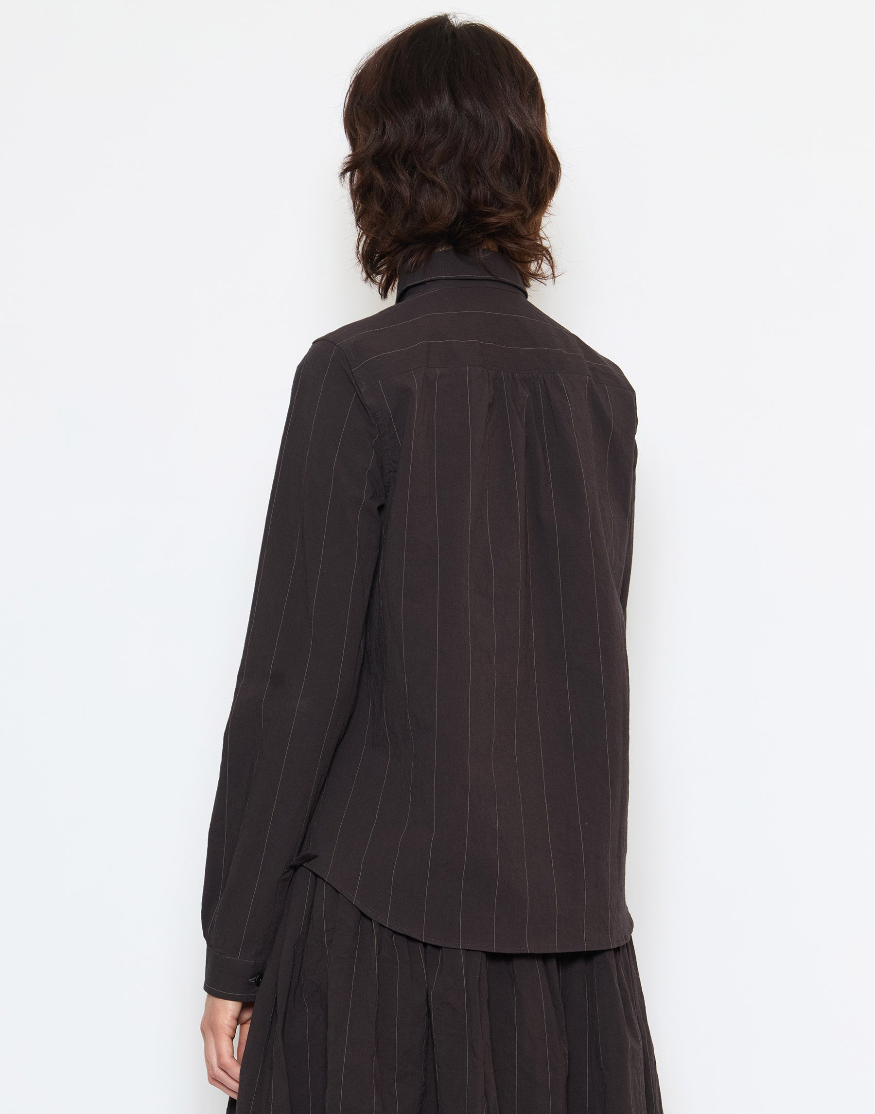 Eggplant Pinstripe Cotton Tyrol Shirt