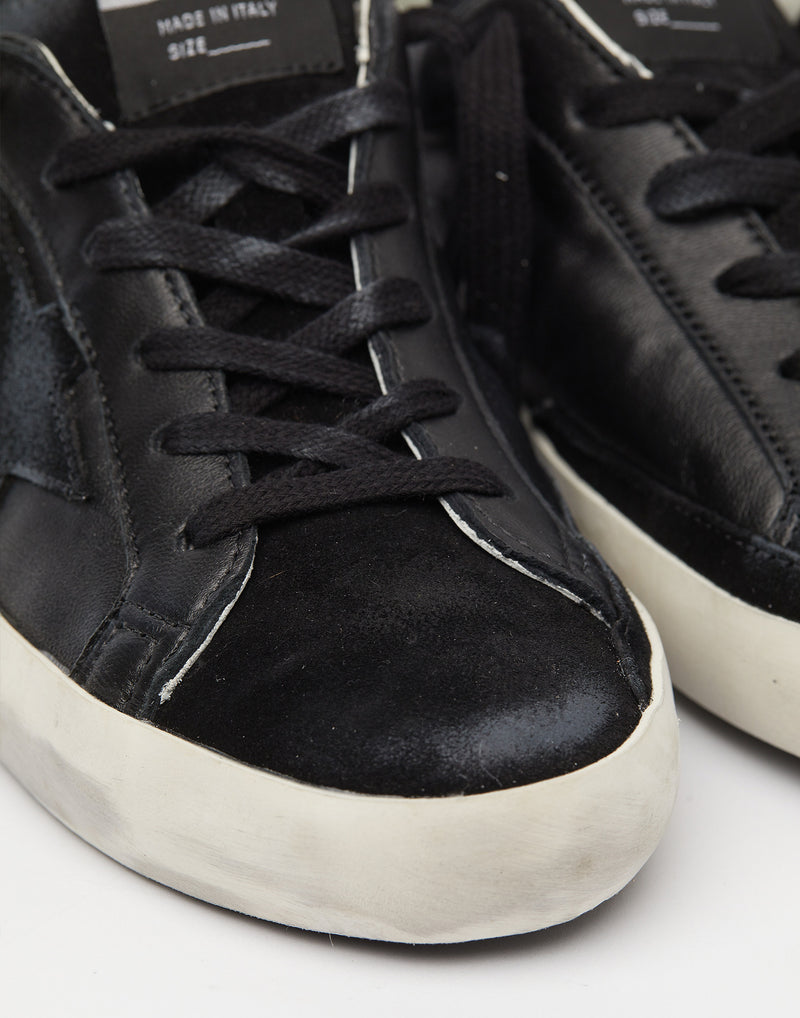 Black & Black Glitter Superstar Sneakers