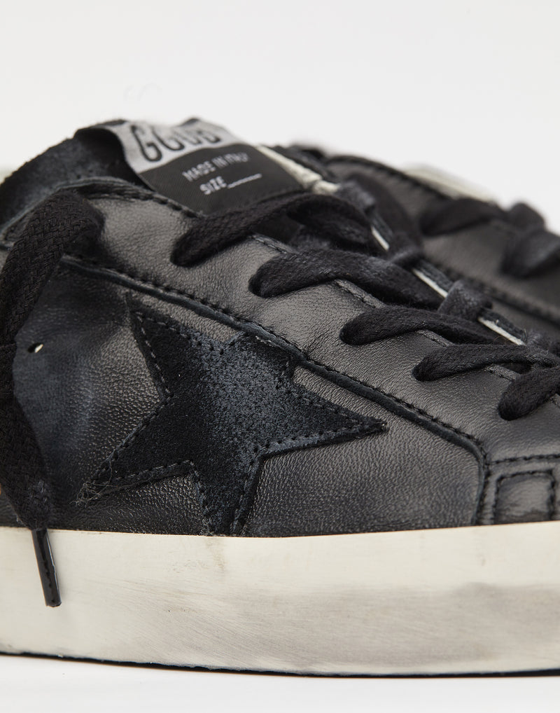 Black & Black Glitter Superstar Sneakers