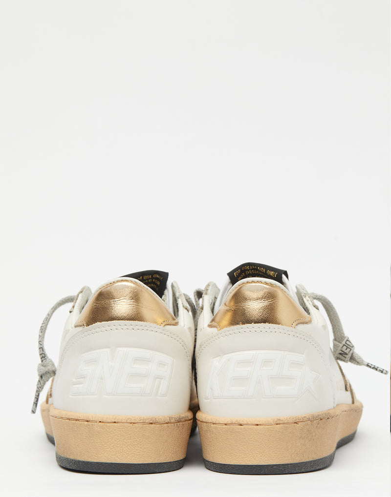 White & Gold Ball Star Sneakers