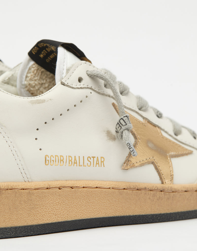 White & Gold Ball Star Sneakers