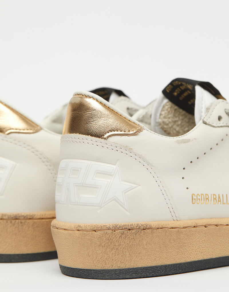 White & Gold Ball Star Sneakers