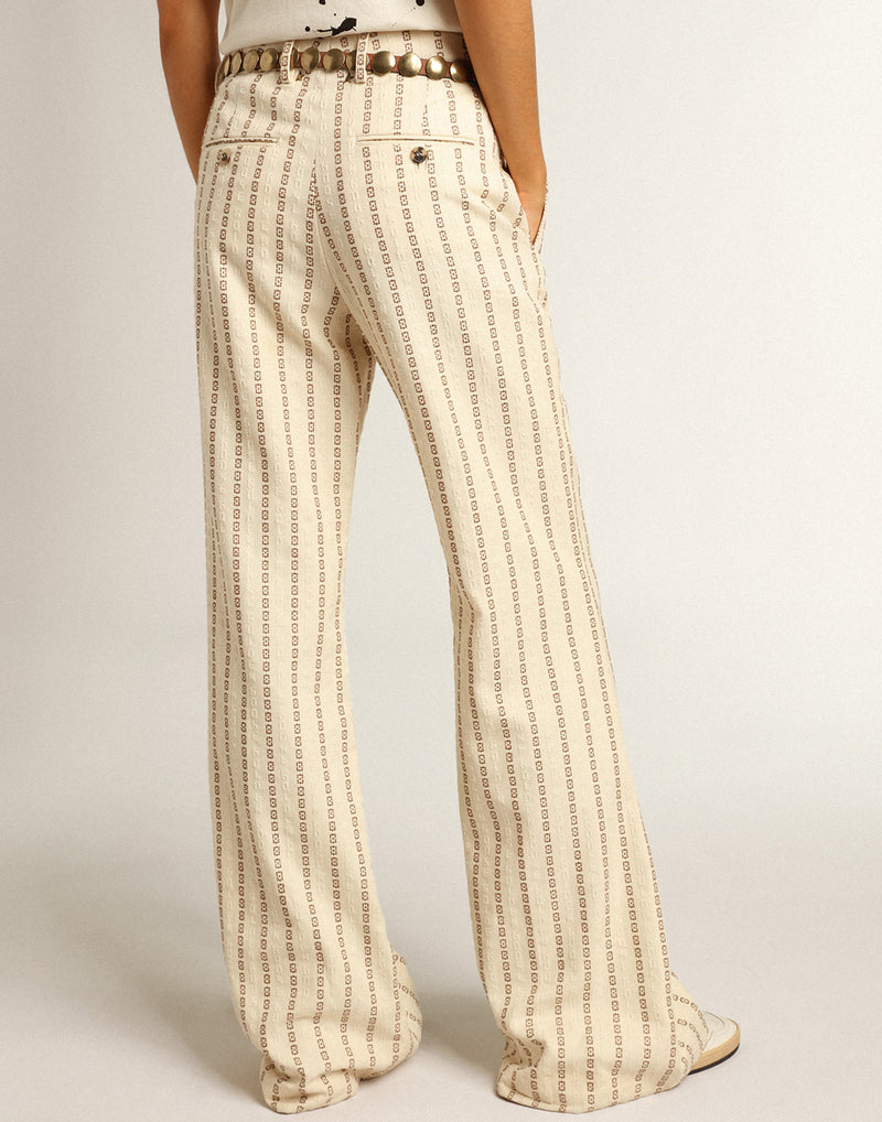 Journey Cotton Jacquard Flared Pants