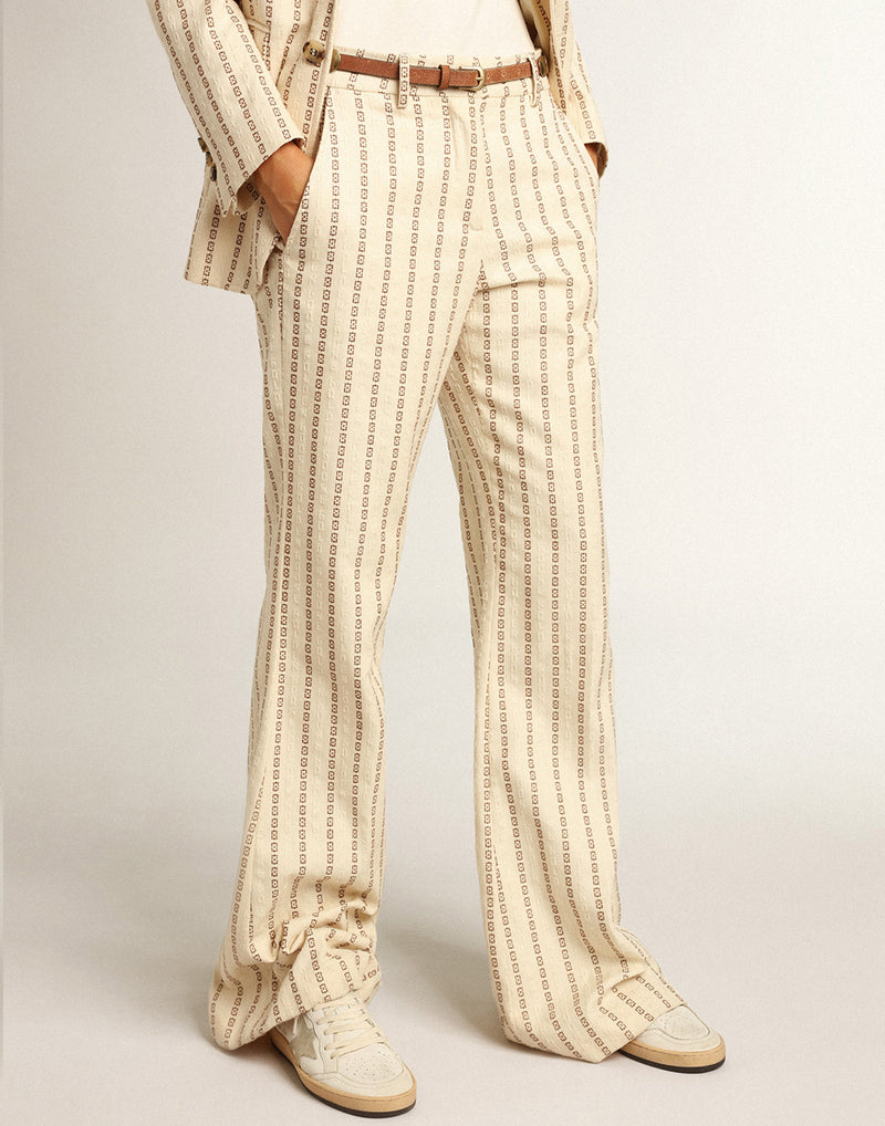 Journey Cotton Jacquard Flared Pants