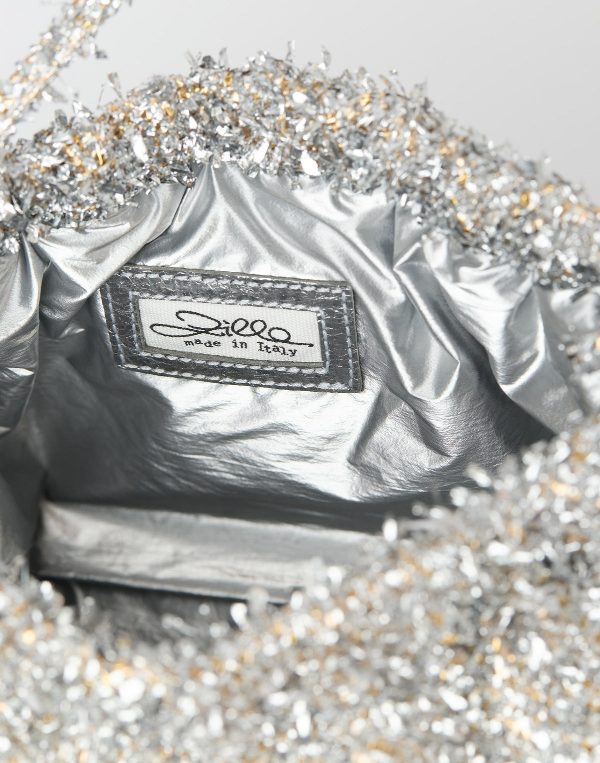 Silver & Gold Lametta Pillow Bag