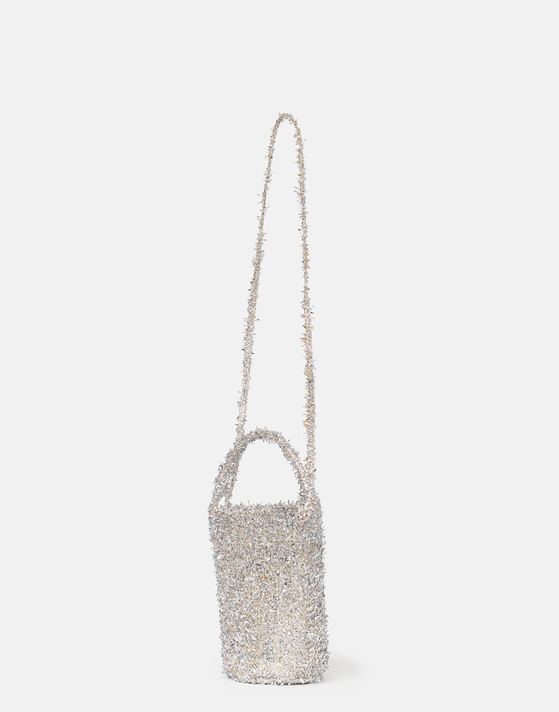 Silver & Gold Lametta Tube Bag