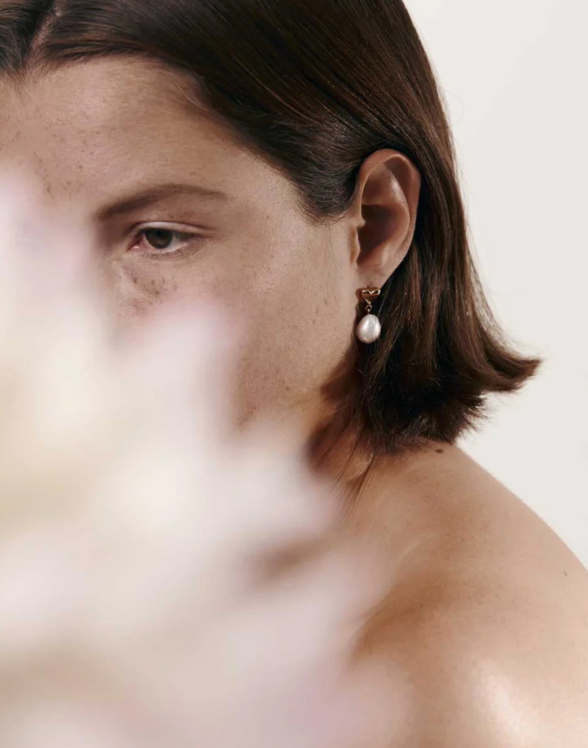 Sterling Silver Mini Camille Pearl Earrings