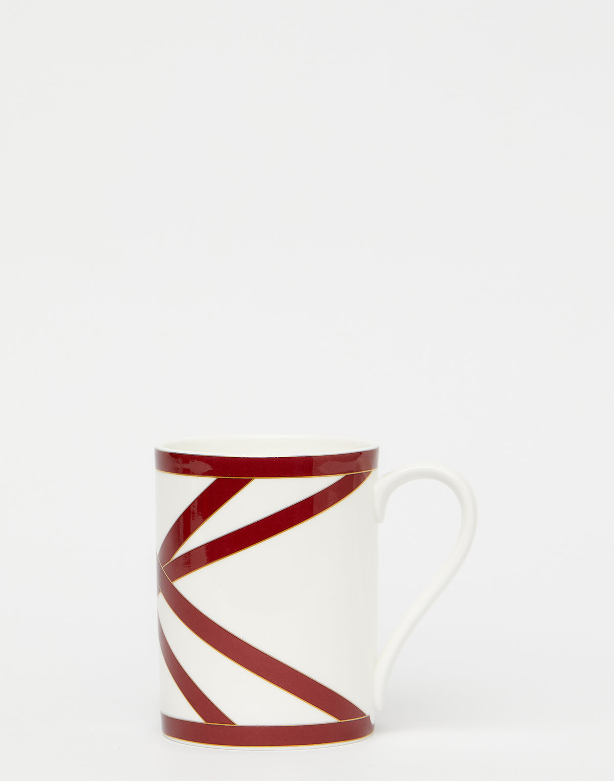 Bordeaux & Gold Nastri Porcelain Mug