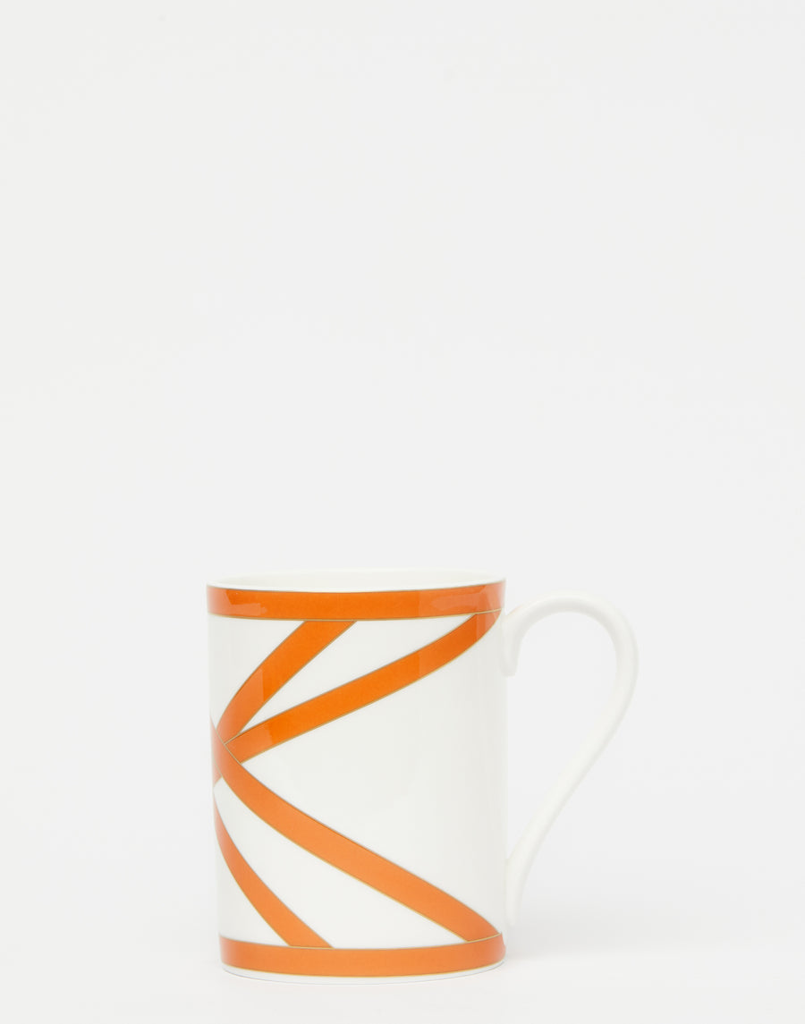 Orange & Gold Nastri Porcelain Mug