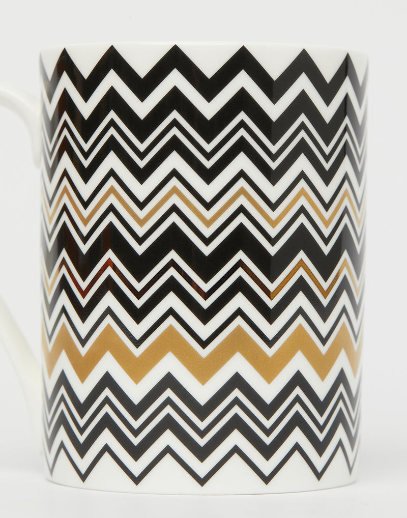 Gold Zig Zag Porcelain Mug