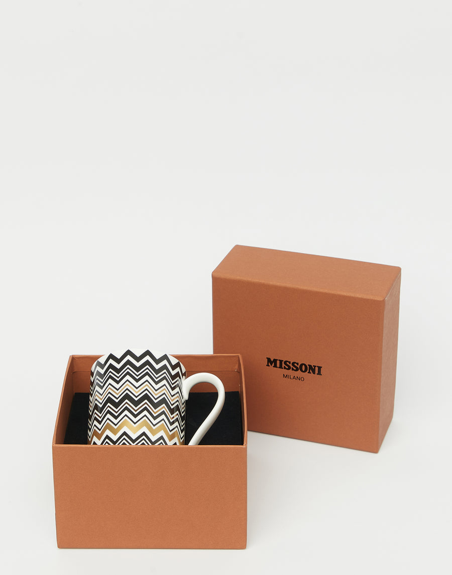 Gold Zig Zag Porcelain Mug