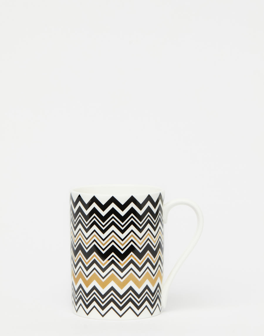 Gold Zig Zag Porcelain Mug
