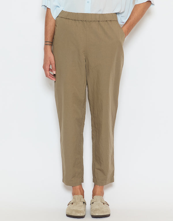 Olive Cotton & Linen Fabi Italian Pants