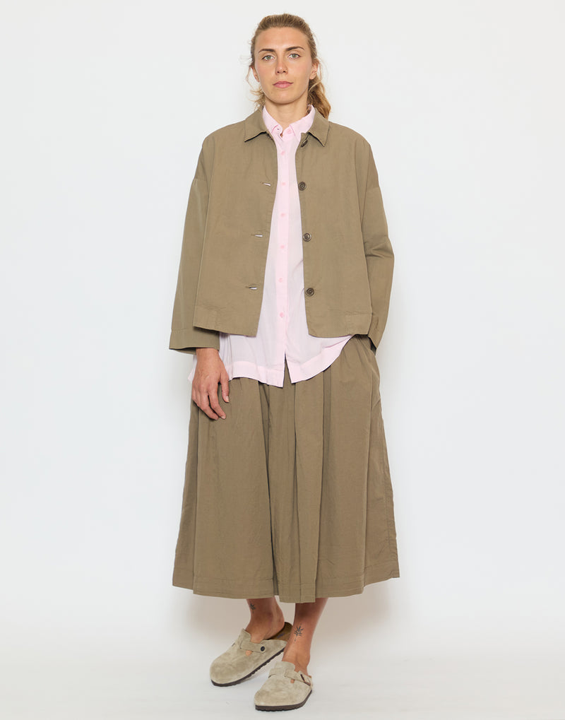 Olive Cotton & Linen Up Up Skirt