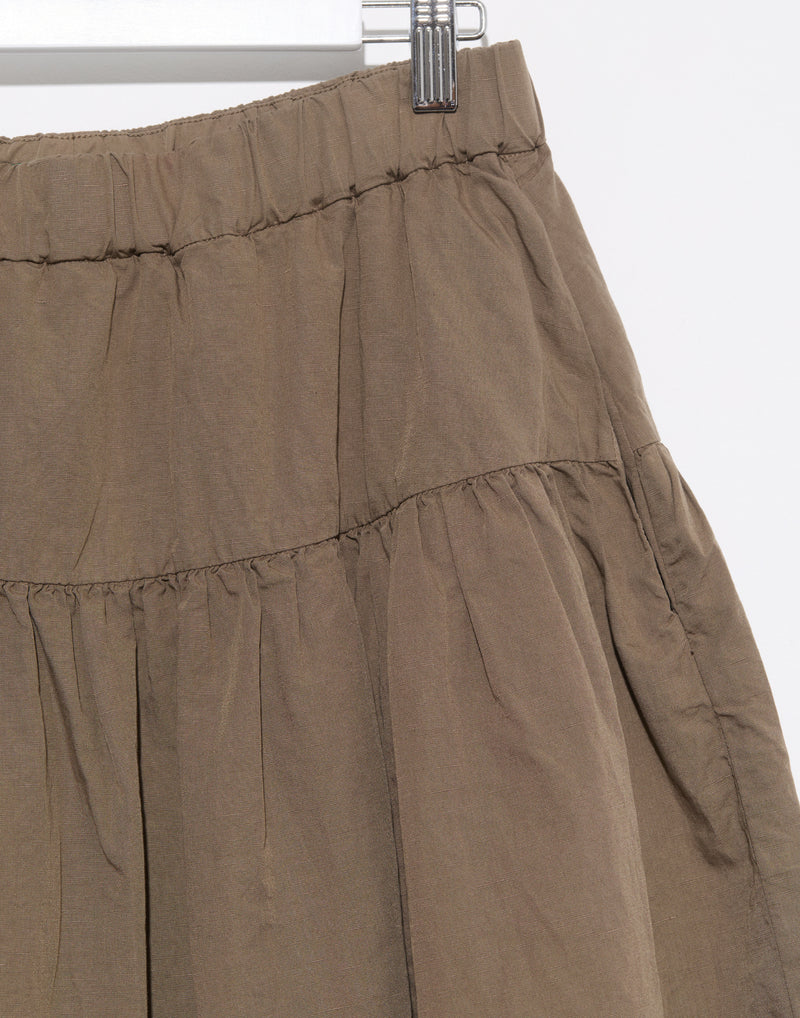 Olive Cotton & Linen Up Up Skirt