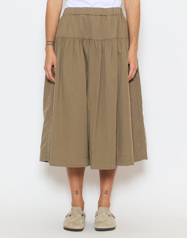 Olive Cotton & Linen Up Up Skirt