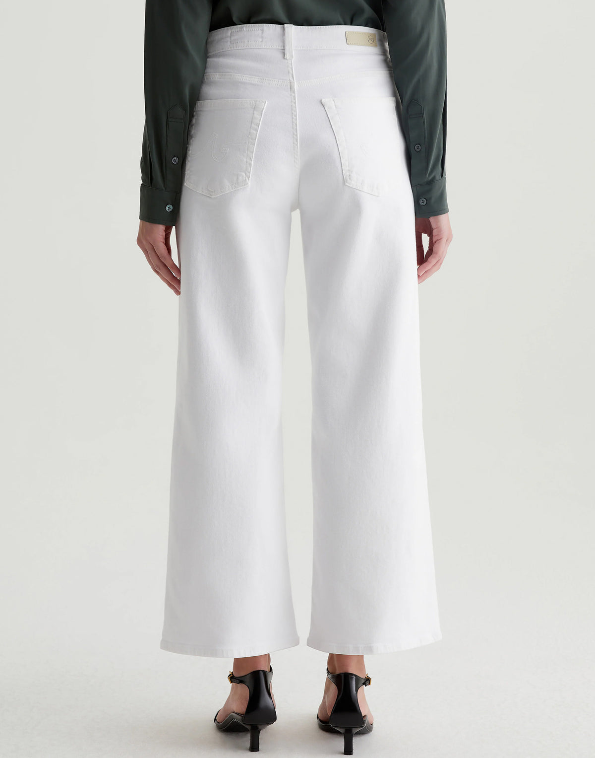 Gallery White Saige Wide Leg Crop Jeans