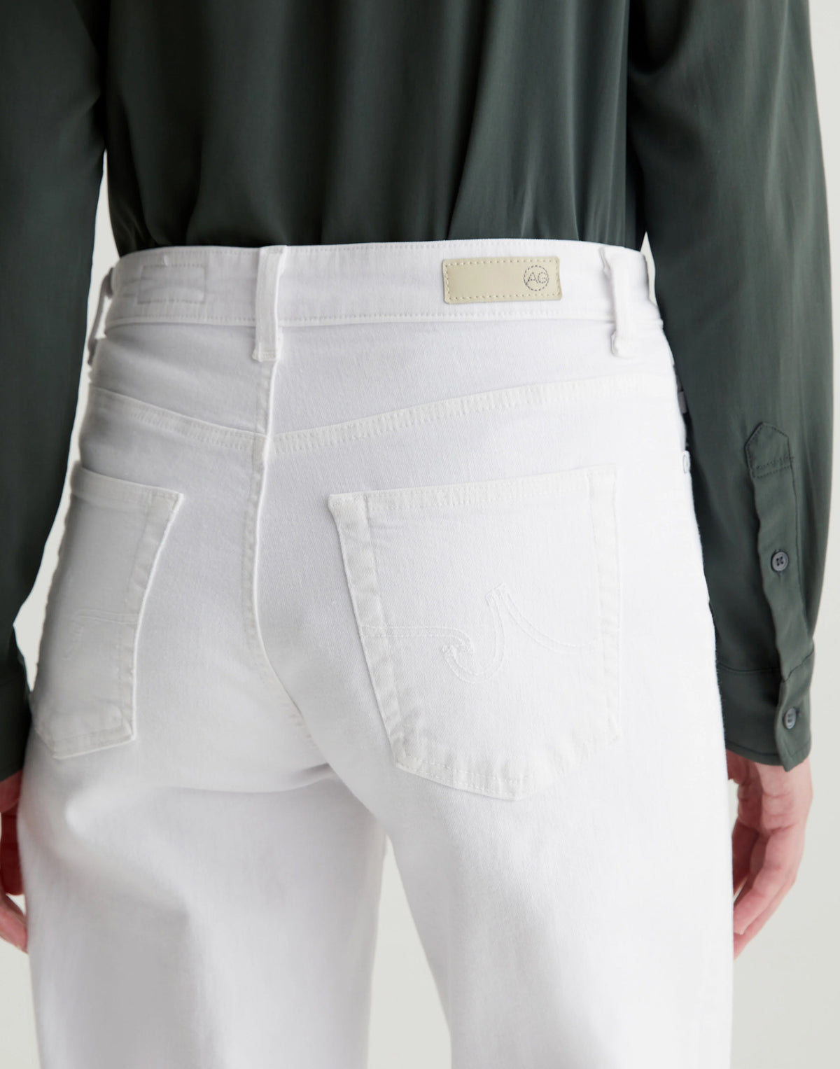 Gallery White Saige Wide Leg Crop Jeans
