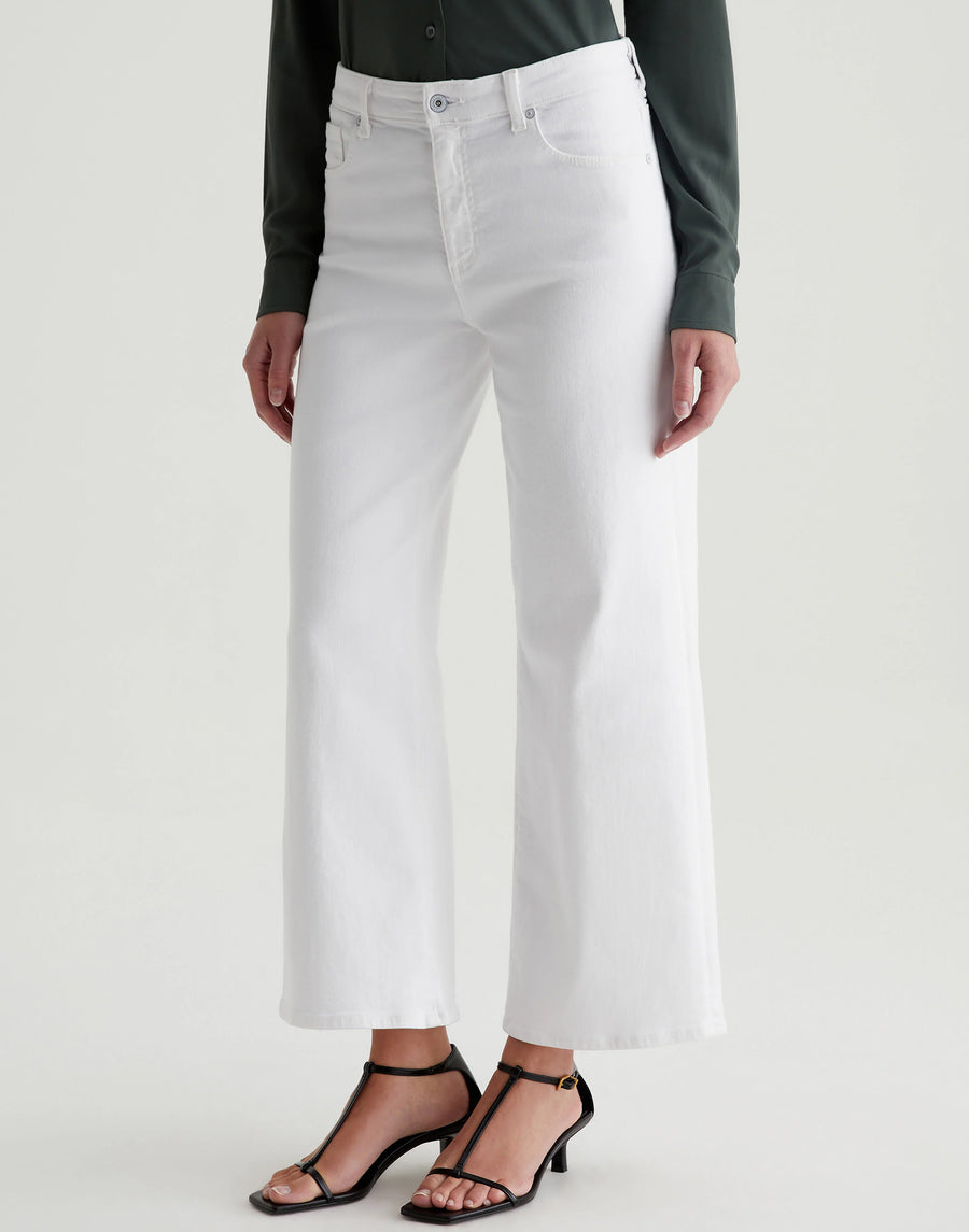 Gallery White Saige Wide Leg Crop Jeans