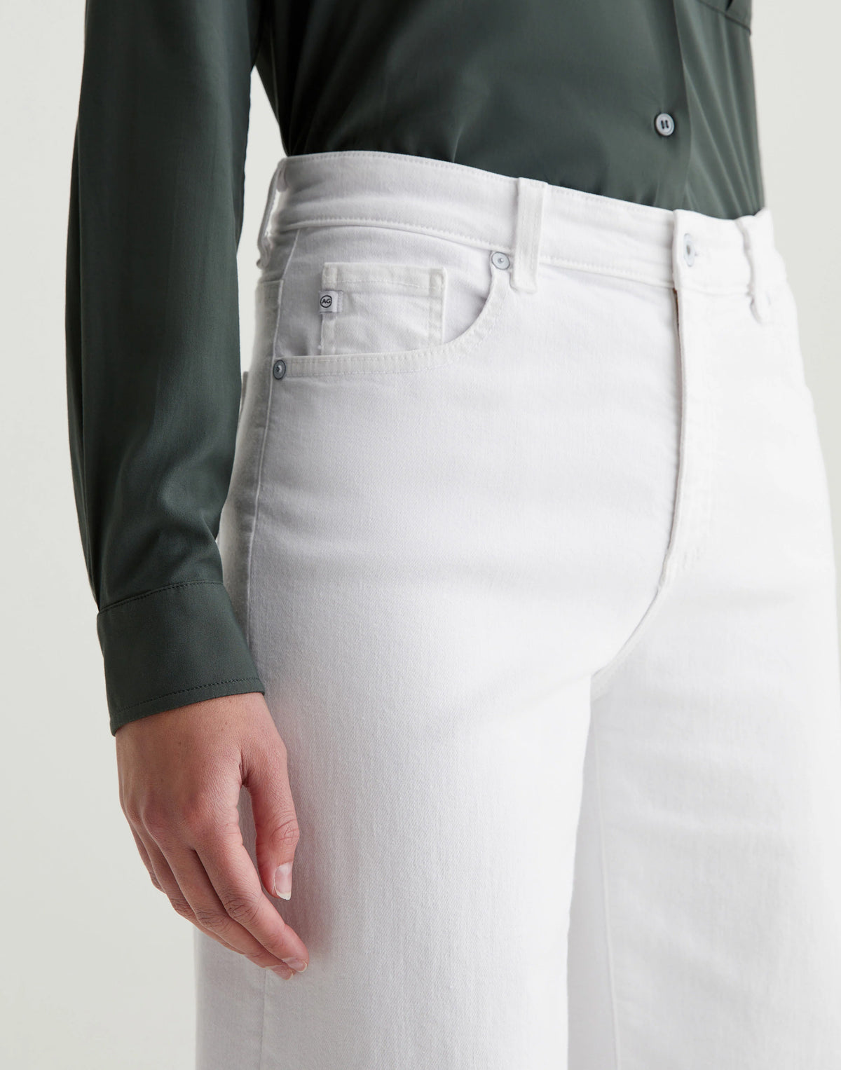 Gallery White Saige Wide Leg Crop Jeans