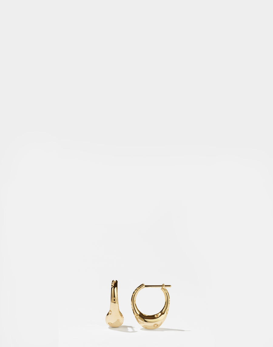Gold Plated Small Strawberry Hoop Earrings