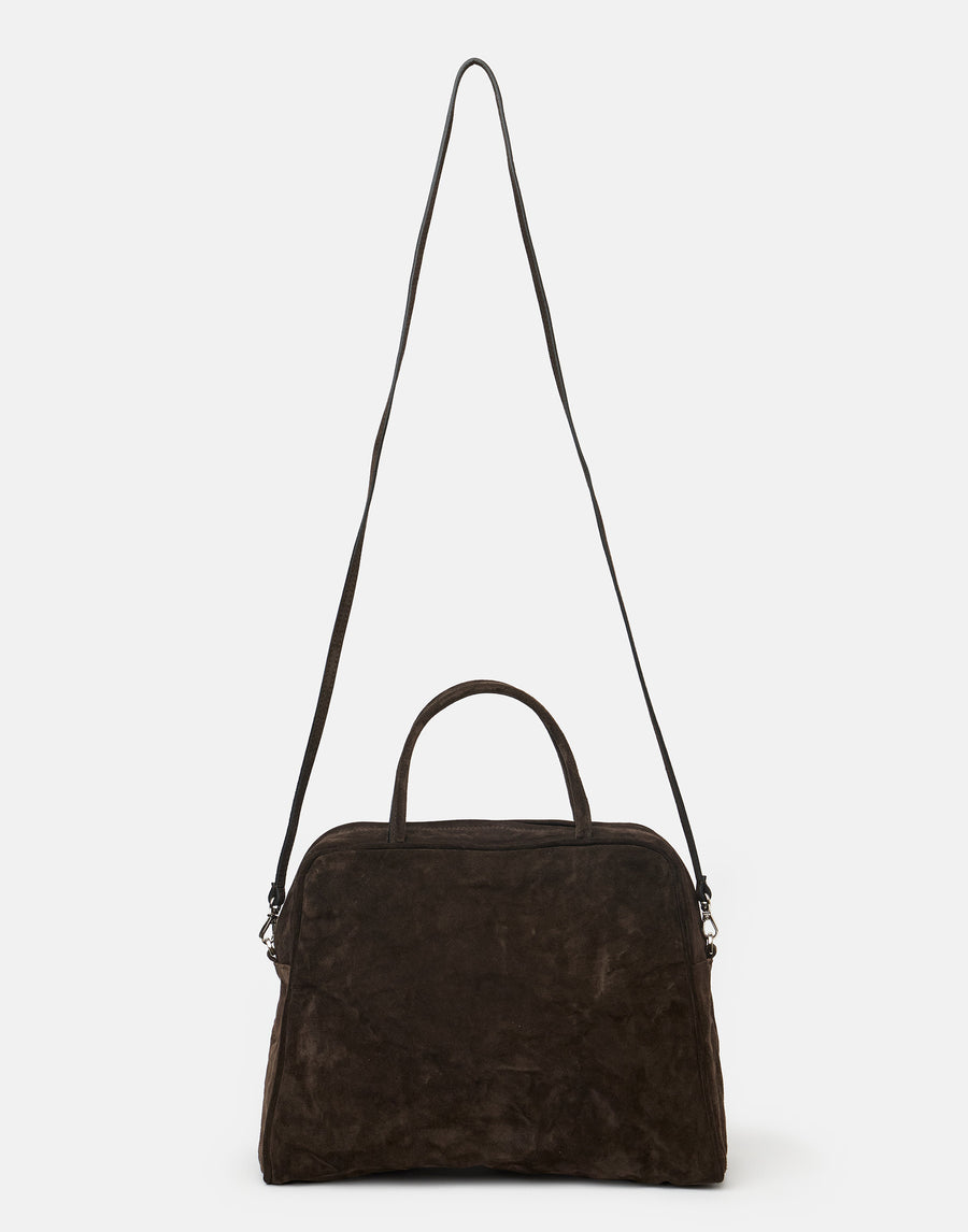 Dark Brown Suede Leather Big Tilda Bag